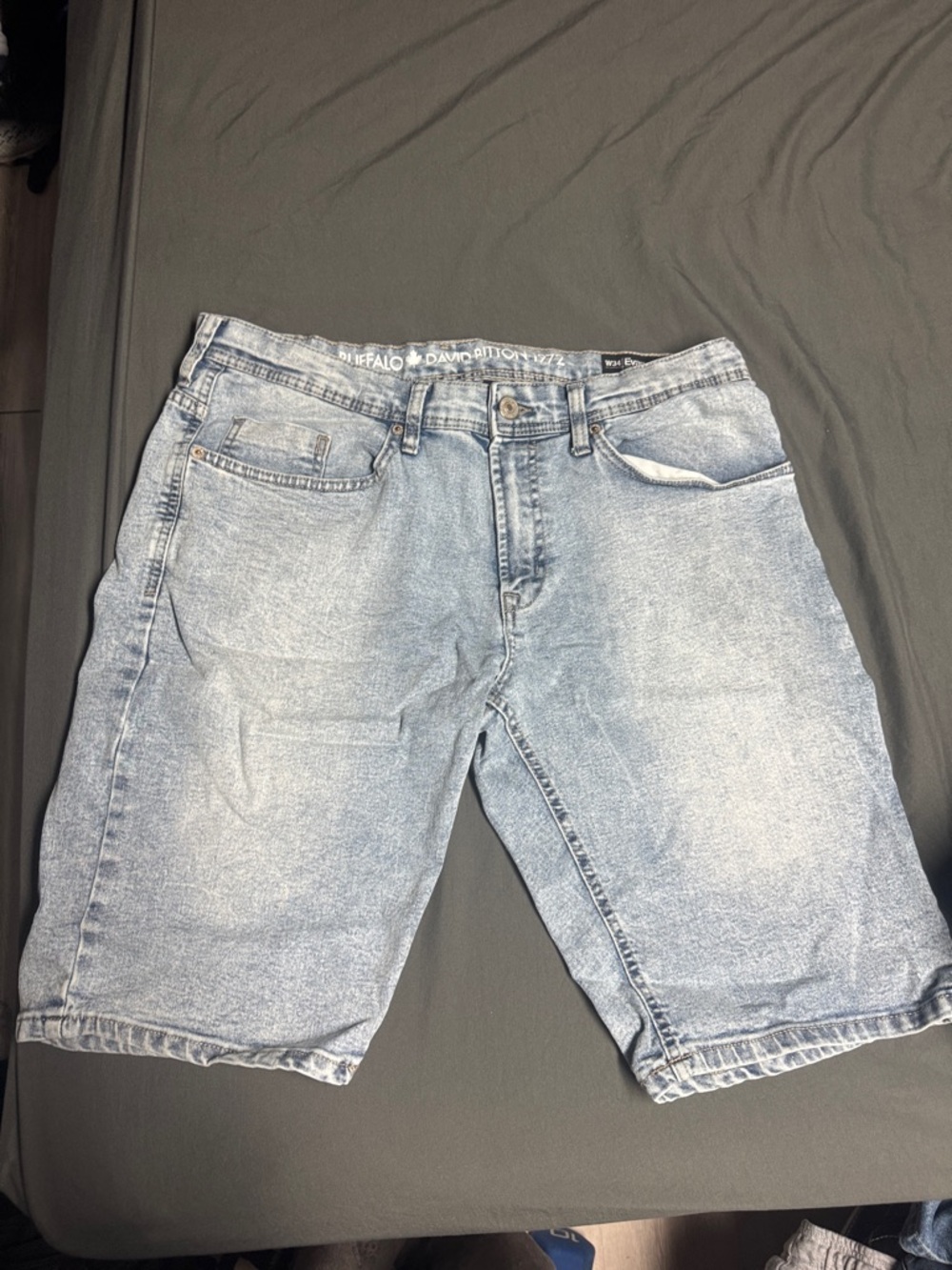 Buffalo David Bitton Washed Blue Denim Men’s Shorts